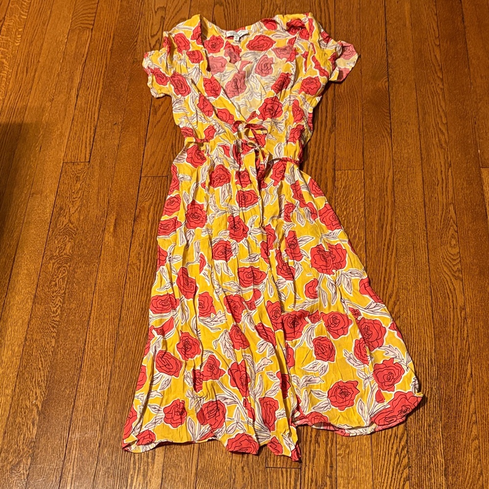 & Other Stories Print Midi Wrap Dress
